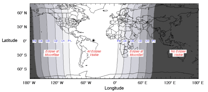 Part of the NASA lunar eclipse map September 28 2015. See the original version here