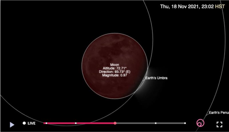 Simulation of what the eclipse will look like from Honolulu at the moment of maximum eclipse