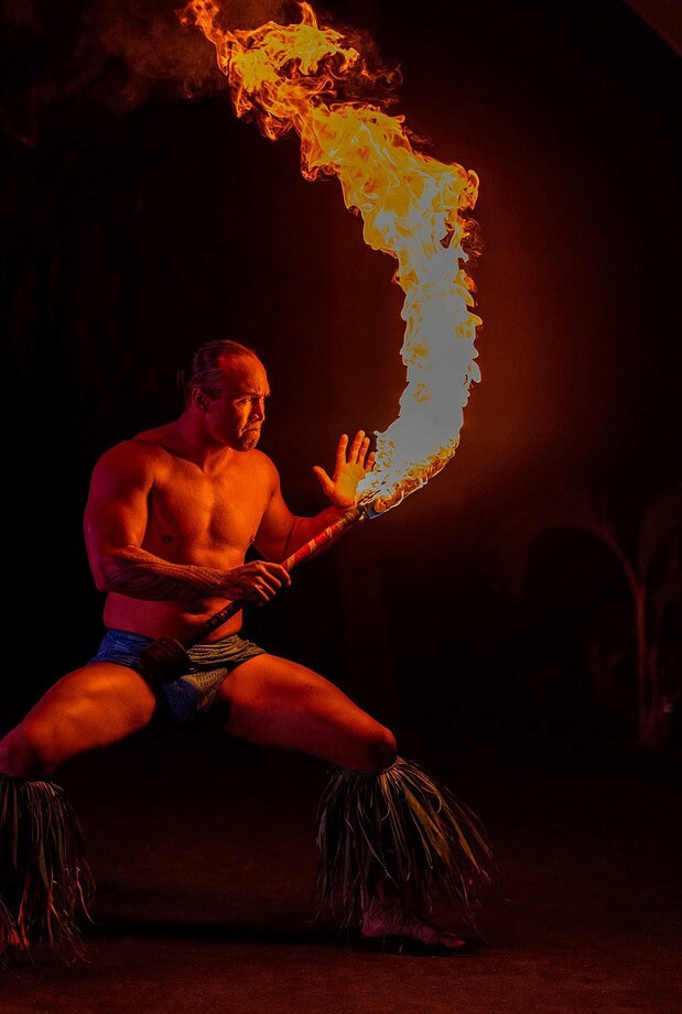 Fire dancer performing