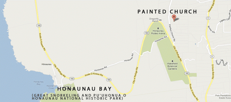 Directions to the Painted Church in south Kona