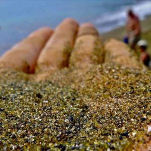 green sand, close-up, dof