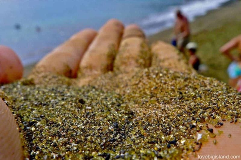 green sand, close-up, dof