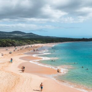 Big Beach on Maui - aerial shot