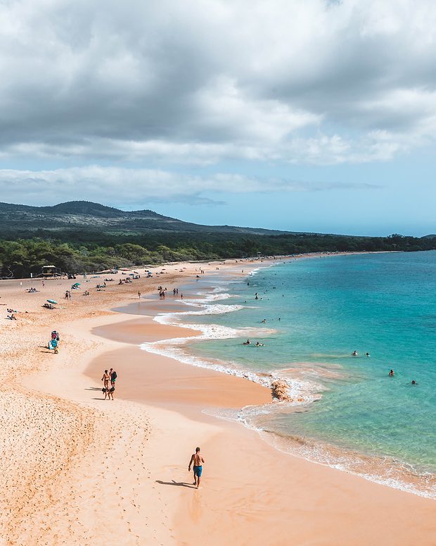 Big Beach on Maui - aerial shot