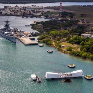 Battleship Missouri and USS Arizona memorial