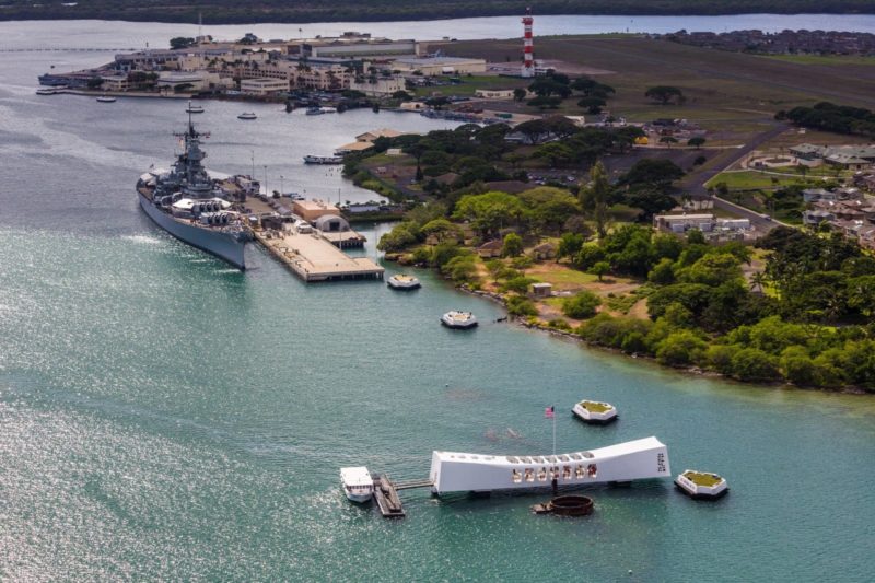 Battleship Missouri and USS Arizona memorial