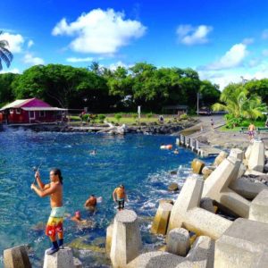 pohoiki, pier, big island, boat ramp, guy fishing