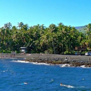 punalu'u, black sand beach, hawaii, big island, beach