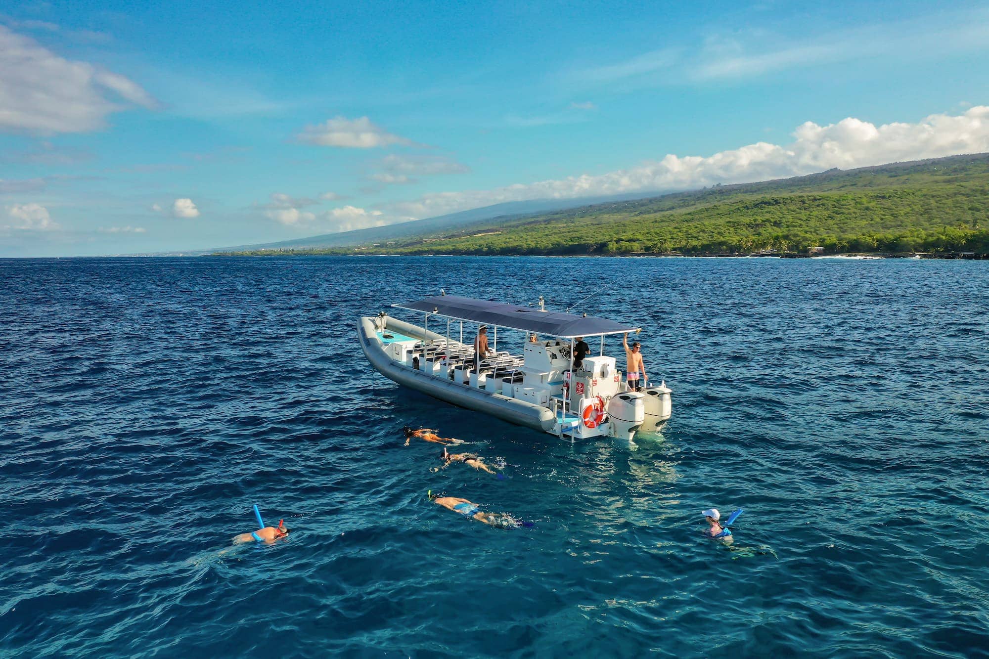 Extraordinary Kona Snorkeling Experience on a luxurious 41ft Super-Raft