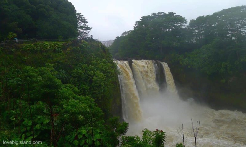 rainbow falls, waterfall, big island, hawaii, big waterfall