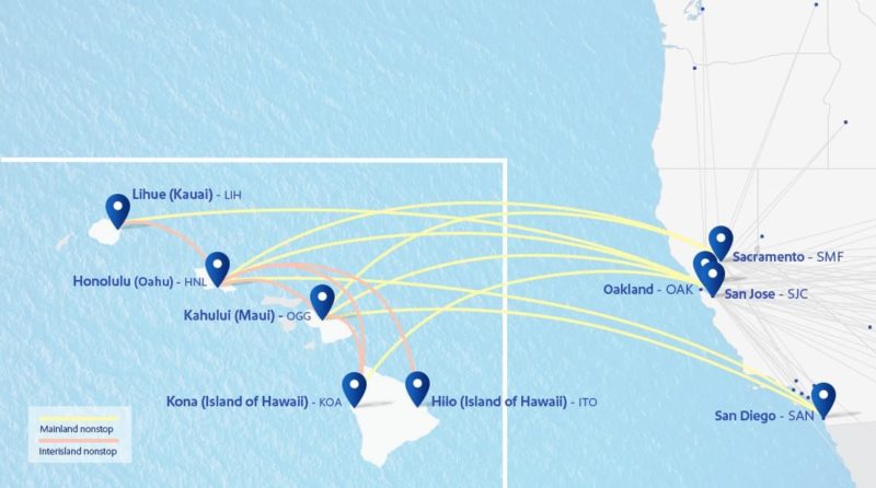 route map Hawaii southwest airlines