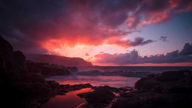 Napali coast sunset