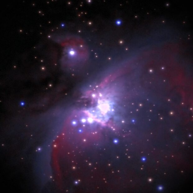 The Orion Nebula in color, as projected on screen during the Ko Olina star show