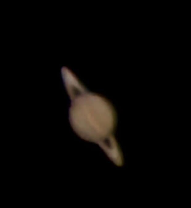 Saturn and its rings seen through a GPS telescope at the Stars Above Hawaii show