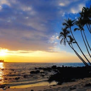 sunset at Maha'iula beach