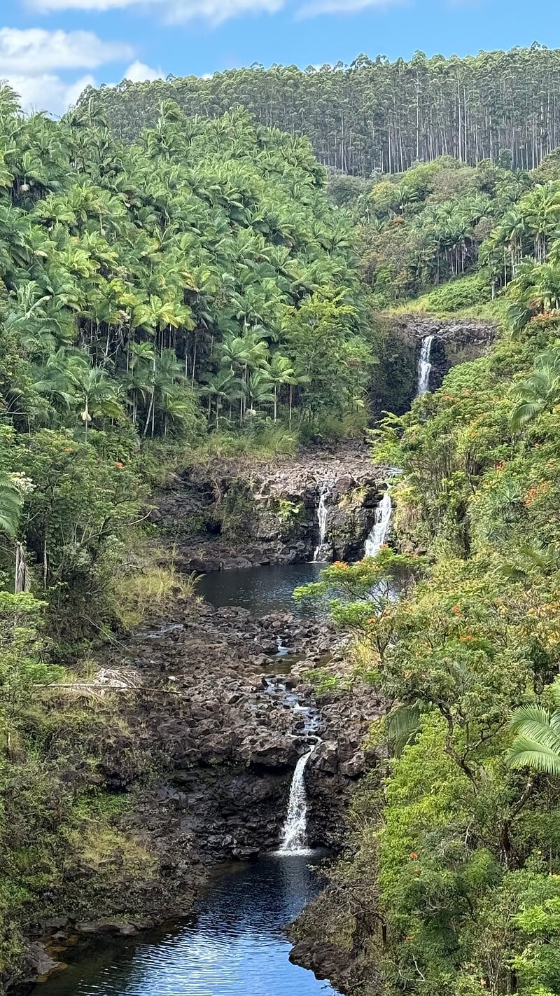 The triple-tiered Umauma Falls on the big island of hawaii