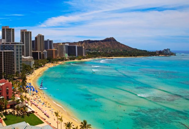 Waikiki Beach and the Diamond Head crater