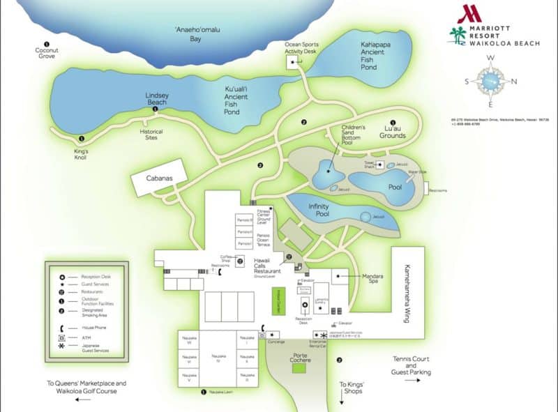 mariott waikoloa, resort map, hawaii, big island, kona