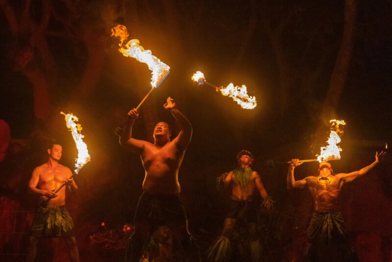 Fire dancing at the Wailele Luau