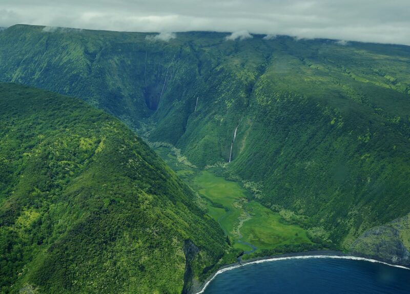 Aerial overview of Waipiʻo Valley