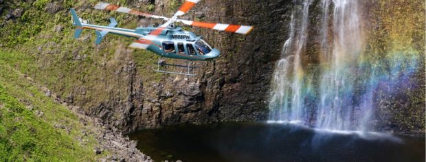 Waterfall helicopter tour in Kohala
