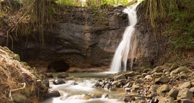 Waterfall pool where riders can swim on the Kauaʻi UTV tour