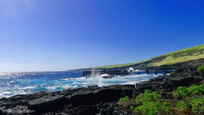 whittingon beach park, kau district, old sea pier