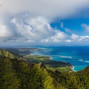 trees and mountains on the Windward Oahu coast