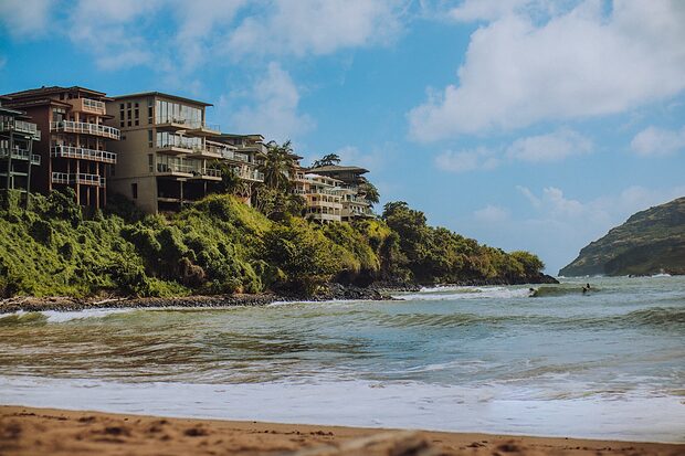 Located just outside downtown Lihue, Kalapaki Beach offers a convenient place to swim and sunbathe in the city.